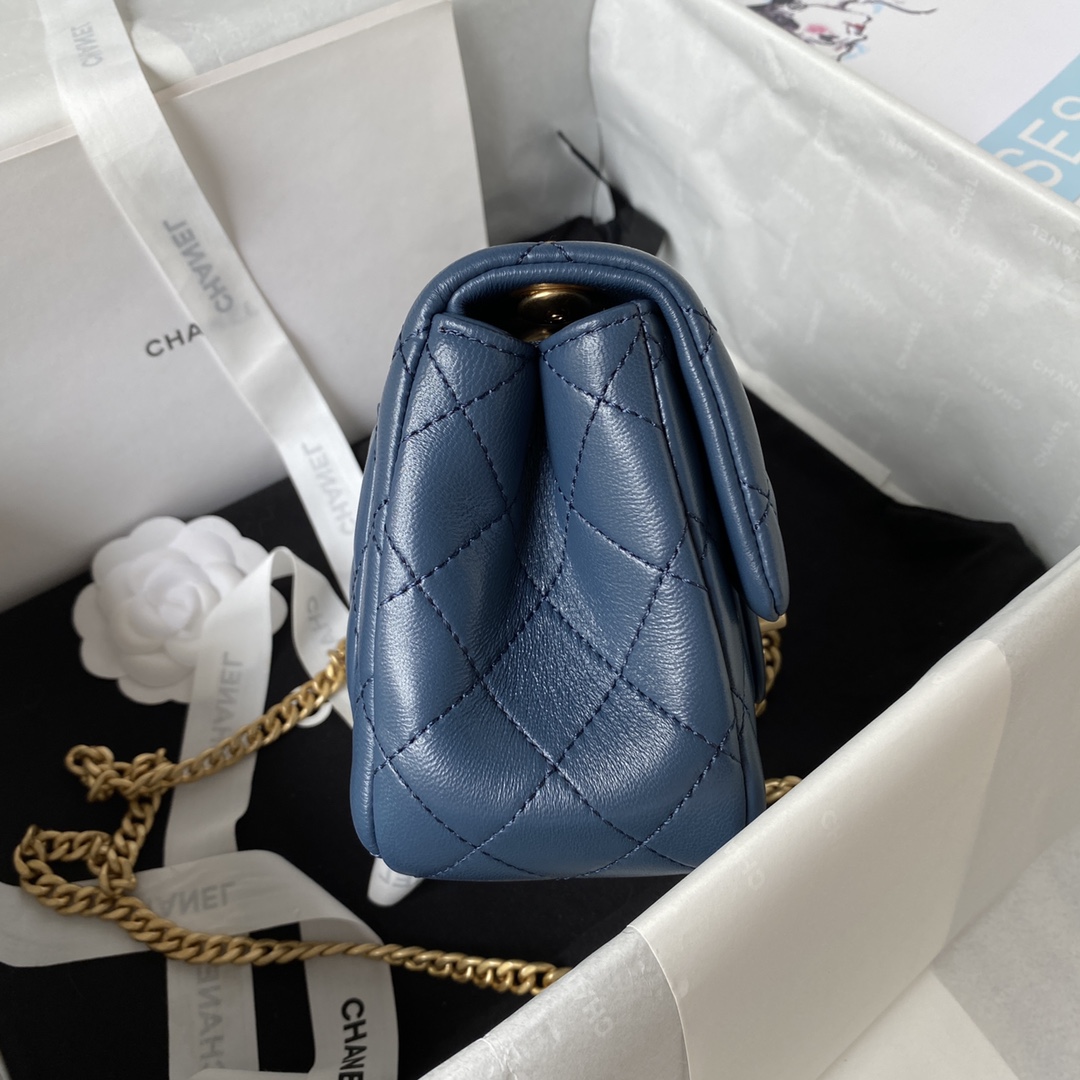 Mini Classic Flap Lambskin Bag AS4040 Blue